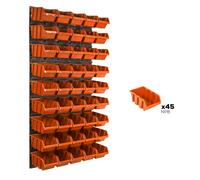 45 pcs. Boîtes, Étagère murale pour système de rangement 58 x 117cm Porte-outils
