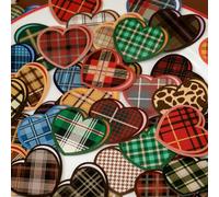 45 Pcs/Pack Coeur De Pêche En Forme De Tissu À Carreaux Manuel Album Journal Bricolage Décoration Autocollant