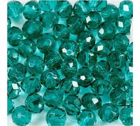 45 perles rondes à facettes Ø 4 mm - bleu vert