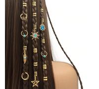 45 pièces Accessoires pour cheveux à dreadlocks avec éléments de style baroque océanique, convenant pour les occasions d'été comme les danses, les fêtes et les festivals de musique Taille UniqueFer