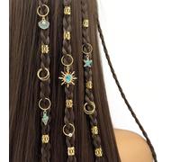 45 pièces Accessoires pour cheveux à dreadlocks avec éléments de style baroque océanique, convient pour les occasions d'été comme les danses, les fêtes et les festivals de musique Taille UniqueFer