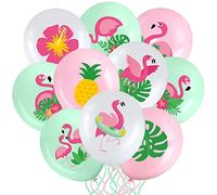 45 Pièces Ballons de Flamant Rose Ballons de Feuille Tropicale Ananas Hibiscus 12 Pouces Ballons Hawaïens Luau en Latex pour Anniversaire Mariage Shower Décorations de Fêtes