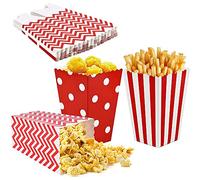 45 Pièces Boîtes de Pop Corn, Popcorn Boîtes, Boîtes de Collations, 3 Motifs, Style Rétro, Pas Facilement Déformé, pour Fêtes, Anniversaires, Célébrations, Mariages, Banquets (Rouge)