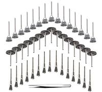 45 Pièces Brosse Métallique pour Perceuse, Fil d'Acier Inoxydable avec Pinces à Épiler, Mini Brosse à Main pour Polissage, Dérouillage, Bois en Ébarbage