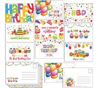 45 Pièces Cartes Postales d'Anniversaire Cartes d'Anniversaire de Note de Double Face Cartes de Voeux Assorties pour Cadeau d'Anniversaire Fête d'Anniversaire