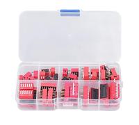 45 pièces Dip Switch Kit,Kit Assorti De Commutateurs Dip, Plage Marche/arrêt 1 2 3 4 5 6 7 8 9 Positions, Interrupteur à Bascule à Glissière De 2,54 Mm Pour Les Circuits Imprimés