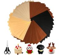 45 Pièces Feutrine Brun, 1mm Feutrine Loisir Creatif, 30 × 20cm Tissu en Feutre, Feuille de Feutre en Polyester pour Les Travaux Manuels de Couture DIY (Série Brune)