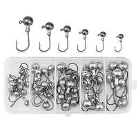 45 Pièces Hameçons de Pêche，Têtes Plombées Kit，pour leurre Souple Plomb Peche hamecon Peche mer.