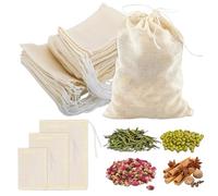 45 Pièces Sacs à Cordon en Mousseline de Coton Sachet de Thé Réutilisable Sachet Filtre à Thé 3 Tailles Infuseur Thé Sachet pour Thé En Vrac Epices Herbes Café Lavande et Théière