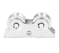 45 Steel V shaped Double Wheel Pulley Heavy Duty Sliding Door Track Wheel Set Suitable for Sliding Doors Cabinet Glass Wear resistant and Silent Track Rollers Diameter 48mm