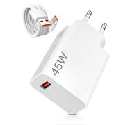 45 W Chargeur et câble USB C pour mi Red Note 14 Pro, Compatible avec mi Pad 6 5, Redmi Note 14 Pro 13x Poco M6 X5 M5s M4 X3 F3 Mi 11 10T, 6A Câble USB C 1M