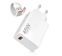 45 W Chargeur et câble USB C pour Xiao-mi Redmi Note 14 Pro, Compatible avec Xiaomi Pad 6 5, Redmi Note 14 Pro 13x Poco M6 X5 M5s M4 X3 F3 Mi 11 10T, 6A Câble USB C 1M