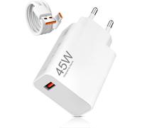 45 W Chargeur Et Câble Usb C Pour Xiao-Mi Redmi Note 14 Pro, Compatible Avec Xiaomi Pad 6 5, Redmi Note 14 Pro 13X Poco M6 X5 M5S M4 X3 F3 Mi 11 10T, 6A Câble Usb C 1M