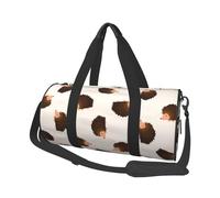 45 x 23 x 23 cm Sac de sport noir dessin animé simple vache sac de gym pour femmes et hommes, Hérisson marron dessin animé, Taille unique