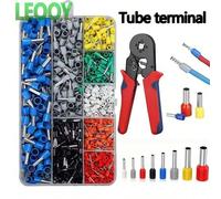 450-1800 pièces Bornes à sertir de type tuyau, assortiment de bornes à sertir multiples avec pinces, tube en cuivre + boîtier ignifuge en PVC, bornes de raccordement de fil, pince à sertir en acier al