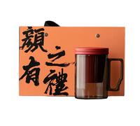 450 ml/15 oz haute borosilicate verre y mug maison créatif service à thé rouge