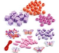 450 perles en bois Papillons