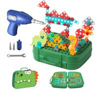 450 pièces/1 ensemble boîte à outils pour enfants boîte à outils de jeu Montessori 3D avec perceuse électrique t plus encore, jouets éducatifs et logiques Montessori pour enfants âgés de 3