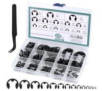 450 pièces Circlips Interne E-Clips, Circlips E-clips, Bague de Retenue Eexterne Snap Kit, Anneau de Retenue Externe Snap pour Fixer Poulies à Engrenages de Roulement, avec Boîte, 13 Tailles