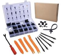 450 Rivets en Plastique, Universel Auto Clips En Nylon Noir Rivets En Plastique Soutien-gorge Clips De Carrosserie Automobile Assortiment Avec Des Outils De Retrait De Fixations