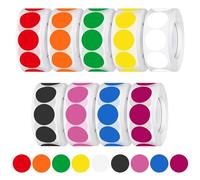 4500 Pcs Gommettes Autocollantes 25mm 9 couleurs Gommettes Rondes Multicolore etiquettes autocollantes rondes pour Calendriers Fournitures de Bureau DIY École Famille