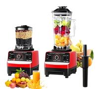 4500W 2-En-1 Blender Mixeur Multifonctions,2.5L Blender Smoothie Professionnel avec 2 Bol,Ergonomique,8 Lames en Inox,15 Réglages Vitesse,pour Smoothies, Shakes,Aliments,Glace PiléE (Rouge - 2L)