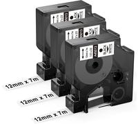 45013 D1 Ruban 12MM Compatible pour Dymo LabelManager 280 210D 160 360D 420P 640CB, Recharge Dymo D1 S0720530 12mm Noir sur Blanc Ruban 12mm x 7m