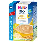 450g HiPP Bio Kacha au Lait Bonne Nuit Semoule Banane Ab Le 6 Mois Sans