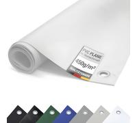 (450g/m²) Bâche pour camion/PVC avec œillets, bâche en tissu de couverture (blanc RAL9010, 3m x 16m)