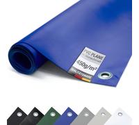 (450g/m²) Bâche pour camion/PVC avec œillets, bâche en tissu de couverture (bleu RAL5002, 3m x 4m)