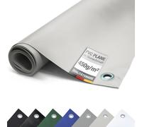 (450g/m²) Bâche pour camion/PVC avec oeillets, bâche en tissu de couverture (gris clair RAL7035, 3m x 16m)