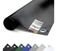 (450g/m²) Bâche pour camion/PVC avec oeillets, bâche en tissu de couverture (noir RAL9005, 3m x 16m)
