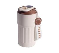 450ml Travel Mug with Temperature Display,Coffee Cup with Temperature Display Thermal Mug,Vacuum Insulated Tumbler,Coffee Thermos Outdoor,Camping Mug with Leak-Proof Lid,Ideal for Travel (Brown)