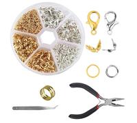 450PCS Anneaux à Maillons de Chaîne avec Pince à Bec, Pince à épiler et Fermoirs - Fermoirs Mousqueton en Alliage, pour la Fabrication de Bijoux DIY, Colliers, Bracelets