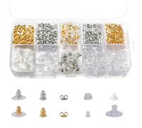 450pcs Fermoir Boucles d'Oreilles pour Clous 10 Styles Silicone & Métal Boucles d'Oreilles Earring Backs Plastique Sécurisé Fermoirs pour Boucles D'oreille