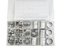 450Pcs Oil Drain Plug Aluminium Washer Gasket,Pressure Washer Sump Plug Washer Seal Ring Oil Drain Gasket With Plastic Box