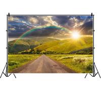 450X300Cm Montagne Toile De Fond Lever Du Soleil Arc-En-Ciel Paysage Fond Pour La Photographie Aller Camping Voyage Vacances Portrait Photomaton Accessoires Papier Peint Vinyle[CLI5616]