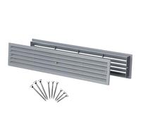 450x92mm Grille d'aération Rectangulaire en Plastique Gris - Grille d'aération de Porte, avec Vis