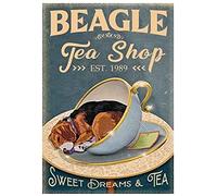 452 Plaque Metal Boutique De Thé Beagle Affiche Poster Plaque Rétro Plaque Deco Metal Drôle Métal Tôle Signe Pour Bar Pub Salon Club S