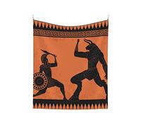 452 Tapisserie Murale Guerrier Grec Ancien Batalla Minotaure, Noir Tenture Grande Tenture Murale Chic Tapisserie Tenture Pour Dortoir Décoration Chambres 229x152cm