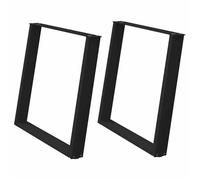 452226& Pieds de table à manger - Haut de gamme - en U 2 pièces Noir 90 x (72-73) cm Acier