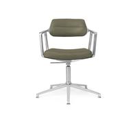 453 Pivotant+ Chaise Pivotante avec Patins de Sol Aluminium/ Bosco Vert