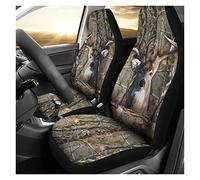 456 2Pcs Housses De Siège De Voiture Funny Animal Cerf Chasse Queue Buck Camo Couverture De Siège De Voiture Universel Housse De Sieges Auto pour Femme Homme Cadeau, 52x334cm