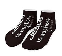 456 Chaussettes Sport Homme Jésus Est Mon Patron Socquettes De Sport Excellente Socquettes Sportswear Antidérapante Hommes Socquettes Pour Cyclisme Training Randonnée,20cm