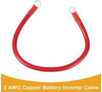 45Cm 2Awg Cable De Batterie Onduleur 3/8" 5/16" Cable De Batterie Cuivre étain Rouge Type Ot 1 Pc