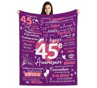 45e Anniversaire Couvertures Plaids pour femmes Cadeaux d'anniversaire pour les femmes de 45 ans Soeur Petite amie Épouse Maman Tante Cousine Amie Collègues Idées de Cadeaux d'anniversaire (45-elle)
