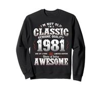 45ème Anniversaire Homme Voiture Vintage année 1981 drôle Sweatshirt