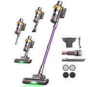 45kPa/580W/70Mins Aspirateur Balai sans Fil, 1.8L Aspirateur sans Fil Puissant avec Écran Intelligent Tactile, Brosse Anti-Emmêlement, Recharge Murale, Idéal pour Les Poils d’Animaux/Tapis/Sols Durs