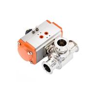 45mm Sanitary Pneumatic Three-Way Ball Valve Clamp Stainless Steel Double Acting T/L type Chuck Quick cut-off ball valves(L type)