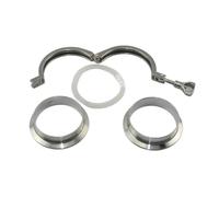 45mm x F 64mm SS304 triclamp Flange Pipe Weld Ferrule + Tri Clamp + PTFE or Silicone Gasket Set